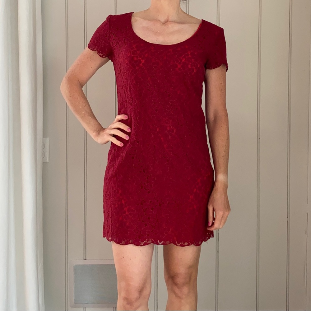 Talula small red floral lave style dress